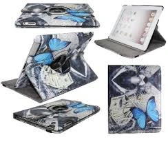 TAB 8INCH UNIVERSAL  ROTATING CASE BLUE BUTTERFLY
